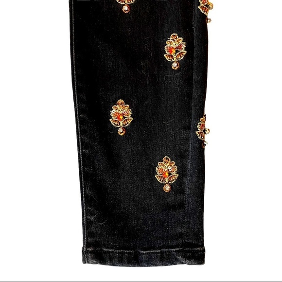 Anthropologie Pilcro Script High-Rise Embellished Skinny Jeans size 27 - Picture 7 of 12